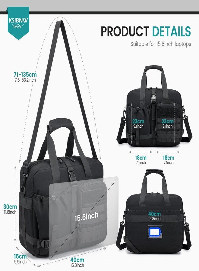 KSIBNW Personal Item Bag 40x30x15cm, Travel Duffle Bag 16x12x6 inch, Tote Carry on Luggage Under Seat for Airplanes Overnight Tactical Messenger Bags 15.6 inch Laptop Bags for Women and Men, Black - Image 5